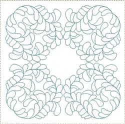 Redwork floral design featuring detailed motifs with curved lines and elegant negative space.