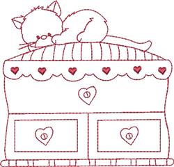 kitten redwork machine embroidery - Redwork Kitty perfect for decorative pillow covers