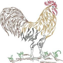 Rooster - 5x7 bird detailed machine embroidery design perfect for kitchen tea towels