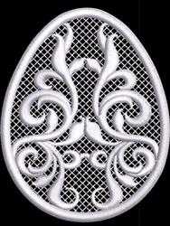 detailed easter Easter eggs machine embroidery pattern - Scrolled Easter Egg 1 for Easter Baskets