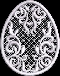 detailed spring Easter eggs machine embroidery pattern - Scrolled Easter Egg 4 for Spring Quilts