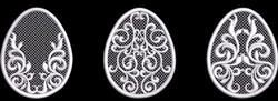 Scrolled Easter Egg Group 1 - Easter eggs detailed embroidery design for decorative pillow covers