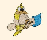 Choke Chick - 4x4 bird detailed machine embroidery design for Kids Pillows