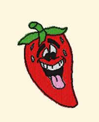 beginner-friendly leaf machine embroidery pattern - Hot Pepper for kitchen aprons