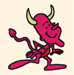 detailed halloween devil machine embroidery pattern - Little Devil for kitchen aprons