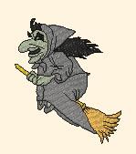 witch detailed machine digital embroidery - Witch perfect for Themed Party Supplies