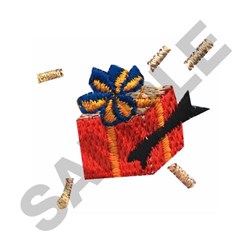 A GIFT - 4x4 gift quick stitch machine embroidery design for Party Invitations