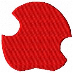 Abstract design in red with smooth edges and a unique cutout, perfect for modern decor, ideal for machine embroidery.