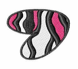 Abstract shape with vibrant wavy lines in pink, black, and white, featuring a modern and playful design.