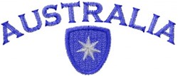 Australia Shield - 4x4 star quick stitch machine embroidery design for Jacket Back