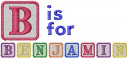 benjamin detailed machine embroidery - B Is For Benjamin for patchwork quilt blocks