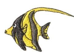 Bannerfish - 4x4 bannerfish beginner-friendly embroidery design for decorative pillow covers