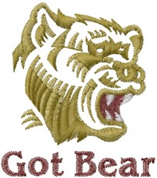 Bold bear head in brown and beige with 'Got Bear' text in reddish-brown, ideal for casual wear.