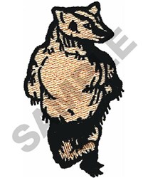 Cartoonish bear standing on hind legs, outlined in black, with a textured tan body in a playful, minimalist style.