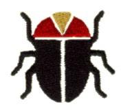 Beetle - 4x4 beetle quick stitch machine embroidery design for kitchen tea towels