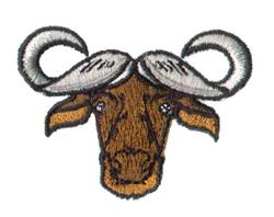 beginner-friendly head machine embroidery pattern - Bison Head for Hiking Gear