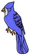 Bluejay - 4x4 bird beginner-friendly embroidery design for patchwork quilt blocks