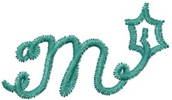 Curly Pumpkin Lower m Embroidery Design | EmbroideryDesigns.com