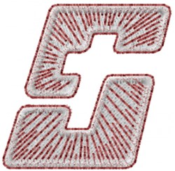Stylized letter C in bold design, featuring a striking red outline and a textured interior.