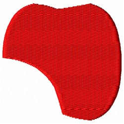 Bold abstract shape in solid red with smooth curves, showcasing minimalistic design for contemporary decor.