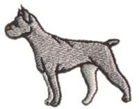 beginner-friendly puppy dog machine embroidery pattern - Boxer for reusable tote bags
