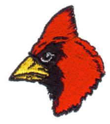 beginner-friendly bird machine embroidery pattern - Cardinal for Cushion Covers