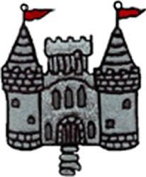 Castle - 4x4 castle detailed machine embroidery design perfect for kitchen aprons