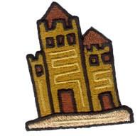 Castle - 4x4 castle beginner-friendly machine embroidery design for reusable tote bags