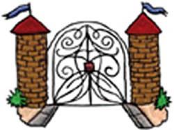 beginner-friendly gate machine embroidery pattern - Castle Gate for cute baby onesies