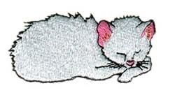 beginner-friendly kitten machine embroidery pattern - Cat for reusable tote bags