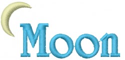 quick stitch moon machine embroidery pattern - Crescent Moon for reusable tote bags