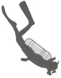 Diver - 4x4 diver beginner-friendly machine embroidery design for reusable tote bags