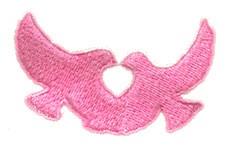 beginner-friendly valentine peace sign machine embroidery pattern - Doves for reusable tote bags
