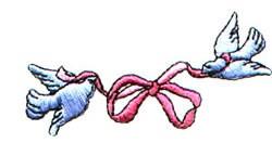 Doves - 4x4 bird quick stitch machine embroidery design perfect for reusable tote bags