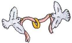 quick stitch bird machine embroidery pattern - Doves with Ring for Ceremony Decorations