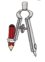 Drawing Compass - 4x4 compa quick stitch embroidery design for Engineering Projects