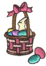 beginner-friendly easter basket machine embroidery pattern - Easter Basket for kitchen tea towels
