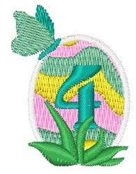 Easter Egg 4 - 4x4 butterfly quick stitch embroidery design for Easter Crafts