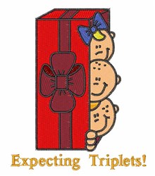 Playful design featuring a red gift box with two cartoon babies peeking out and a blue bow, perfect for a baby shower.
