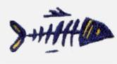 Fish Bones - 4x4 bone quick stitch machine embroidery design for kitchen tea towels