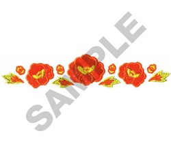 beginner-friendly leaf machine embroidery pattern - FLOWER BORDER for kitchen tea towels