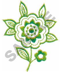 leaf quick stitch machine digital embroidery - FLOWER perfect for kitchen tea towels