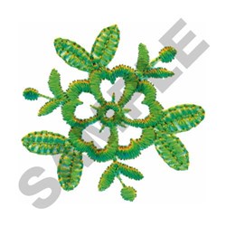quick stitch leaf machine embroidery pattern - FLOWER perfect for kitchen tea towels