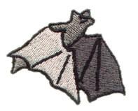 beginner-friendly halloween bird machine embroidery pattern - Flying Bat for reusable tote bags