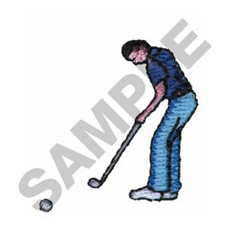 GOLFER - 4x4 golfer quick stitch machine embroidery design for decorative pillow covers