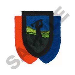shield beginner-friendly machine embroidery - GOLFER SHIELD perfect for Club Flags