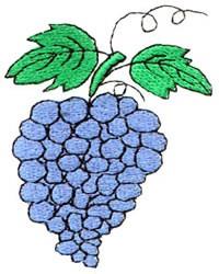 Grapes - 4x4 grape beginner-friendly machine embroidery design for kitchen tea towels