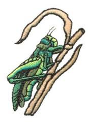Grasshopper - 4x4 grasshopper beginner-friendly embroidery design for Outdoor Gear
