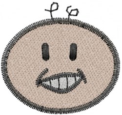 Grin Face - 4x4 face quick stitch machine embroidery design for Kids T-shirts