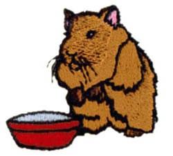Hamster & Bowl - 4x4 bowl beginner-friendly embroidery design for Pet Feeding Mats